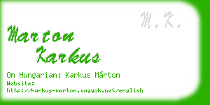 marton karkus business card
